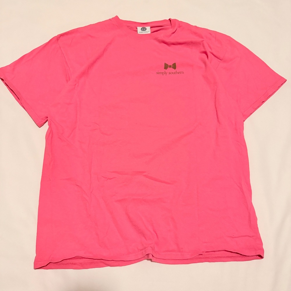 Simply Southern Graphic T-Shirt Mens XL Pink Manatee Good Vibes Only Tee